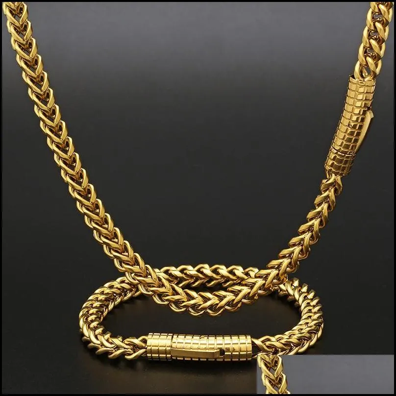 chains hip hop 18k gold 6mm chain for men necklace stainless steel pvd plated chain