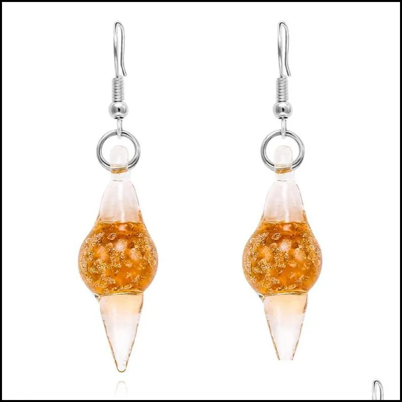 handmade murano glass drop earrings for women lampwork jewelry female water earring christmas gift fashion