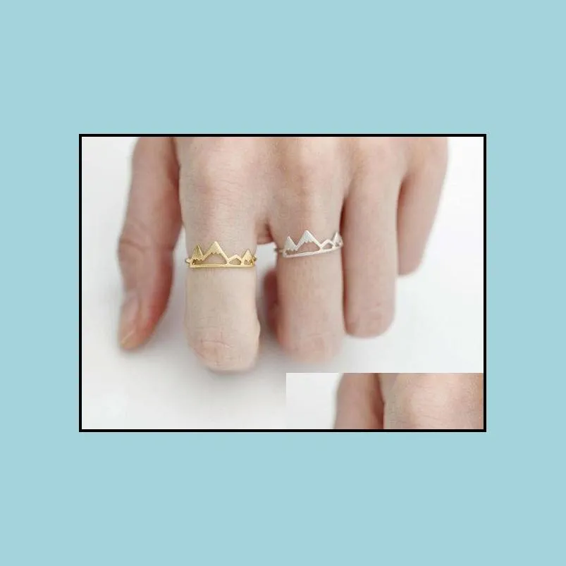 10pcs gold silver handmade mountain peak ring mountain top ring mountain valley jewelry gift for friends