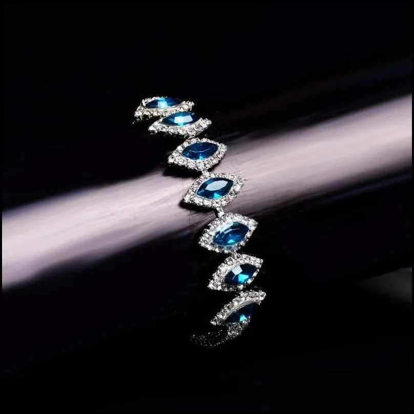 charming bride wedding bracelet for women crystal jewelry shiny rhinestone wide fashion princess jewelry