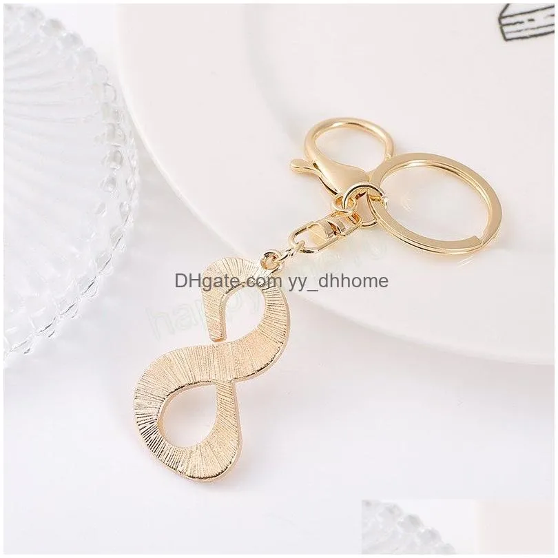 fashion rhinestone figure key rings 09 number arabic numerals keychain for women jewelry handbag pendant keyring keyfob