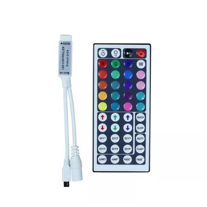 dc12v 6a mini rgb led controller with 44 keys ir remote control dimmer wireless for led strip 5050 3528 34 modes