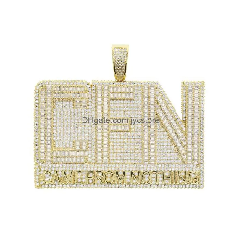 chains iced out sparking cubic zirconia letter came from not thing pendant personality trendy fashion hip hop 5a cz cfn charm necklace