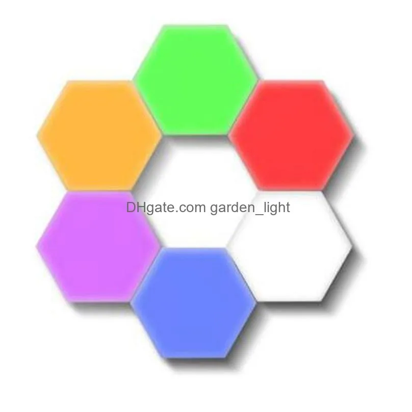 colorful quantum lamp led hexagonal lamps modular touch sensitive night light magnetic hexagons creative decoration wall lampara