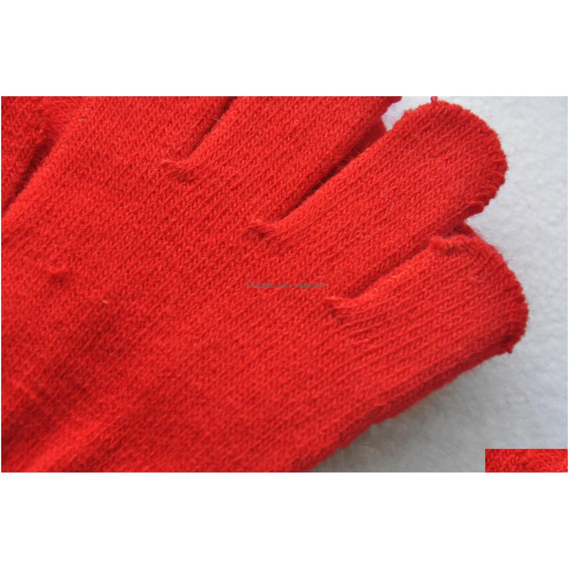 12 colors children winter solid gloves candy color boy girl knitting glove kid warm knitted finger stretch mitten student outdoor