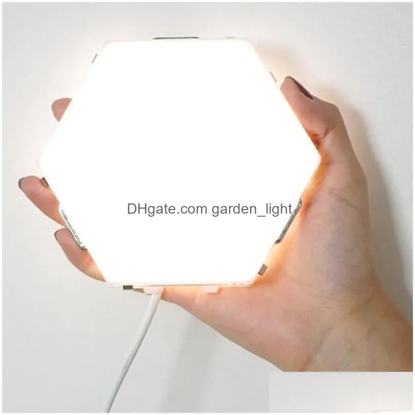 diy quantum lamp touch sensor modular hexagonal led night light magnetic hexagons creative decoration for home uk au plug