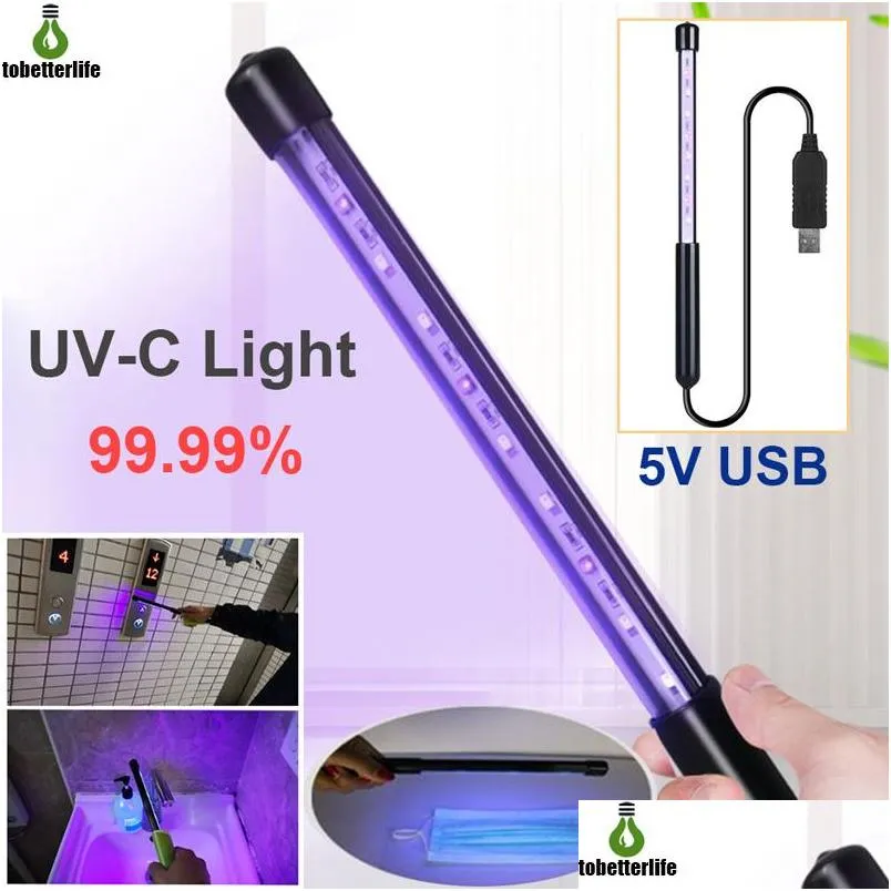 3w 5w household uvc disinfection stick led sterilizer wand uv germicidal lamp germs killer disinfection light