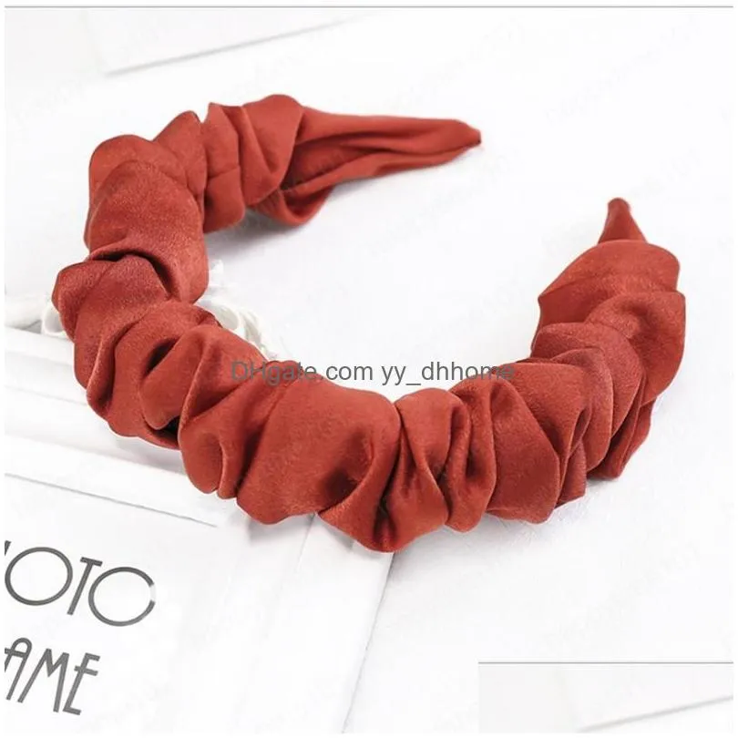  fashion autumn hairband women individuality pleated headband  solid hair band adult hundred matching hair accessories