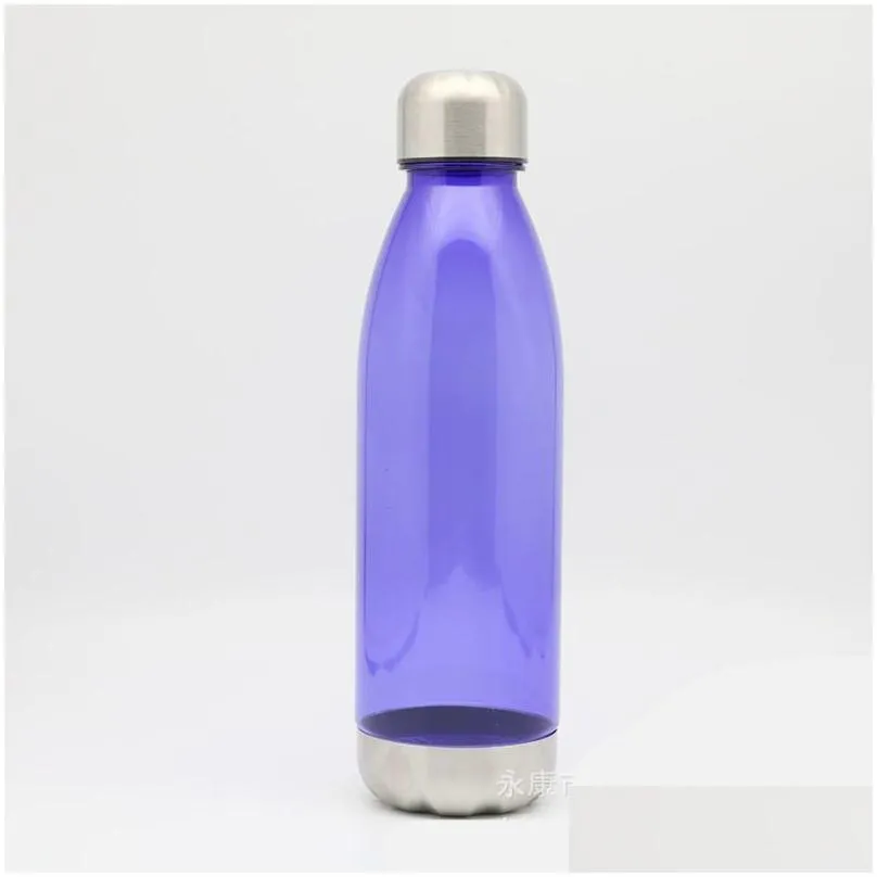 750ml sport water bottles cola bottle shape tritan non toxic plastic reusable flask with stainless steel leak proof twist off ca 42 g2