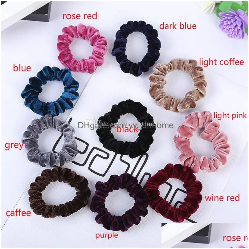 velvet elastic hair scrunchie scrunchy hairbands head band ponytail holder girls princess accessories child hair accessories