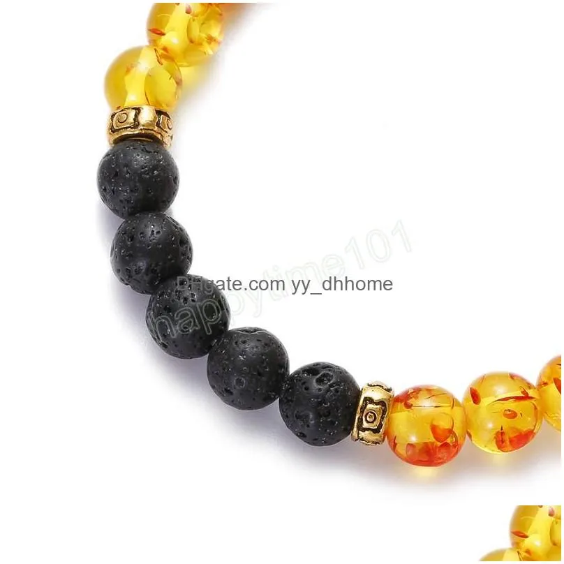 charm stone bracelet 8mm volcanic lava beads elastic bracelets fashion jewerly for men women gift pulsera hombre