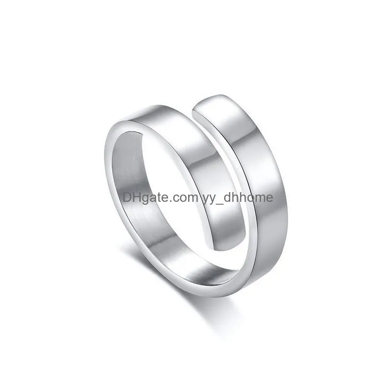 high quality stainless steel gold ring personalized ring customize engraved name rings for women and men rings trendy jewelry