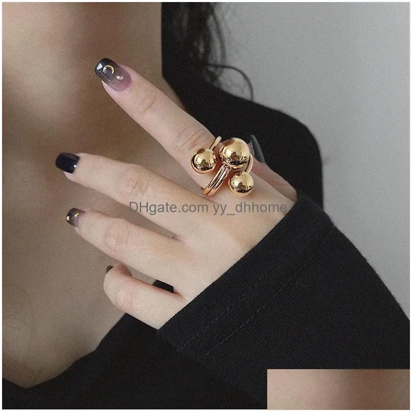 jewelry ring silver color special designer ball geometric cool hip hop wide rings gold fashion finger ring jewelry