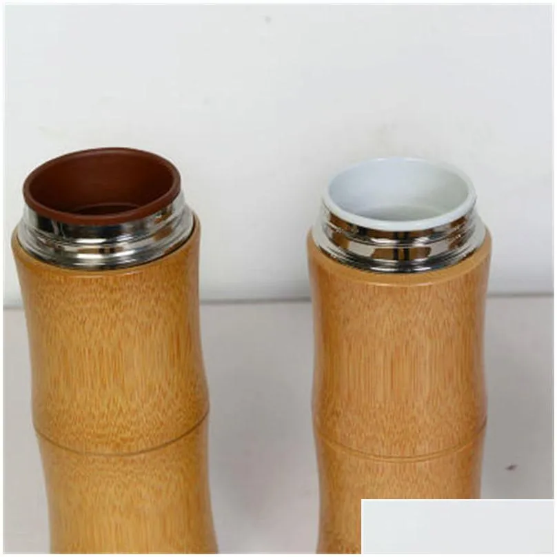 unisex vacuum bottles home and office bamboo coffee cups stainless steel ceramics cup portable arrival 23 9jfh1