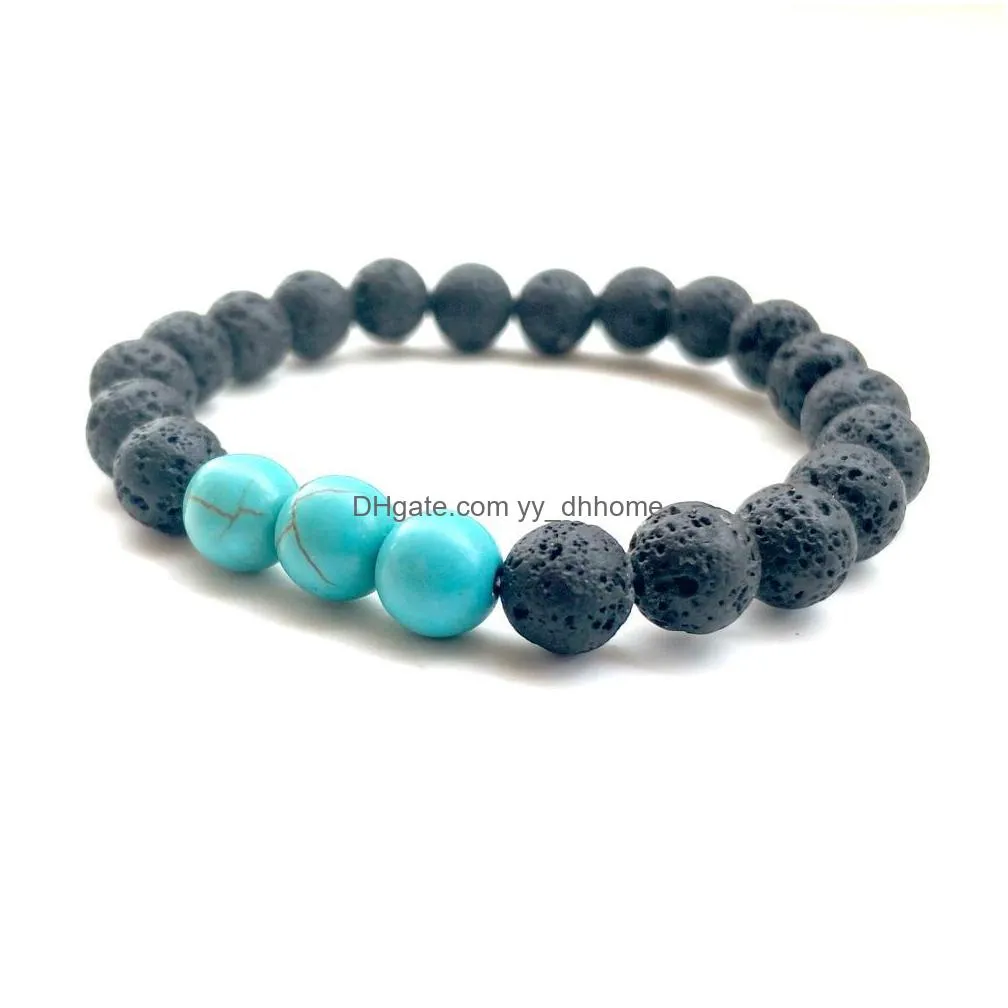  lava rock beads bracelets 8 mm fashion natural stone charm jewelry weathering stone cuffs bangles 2 styles turquoise bracelet