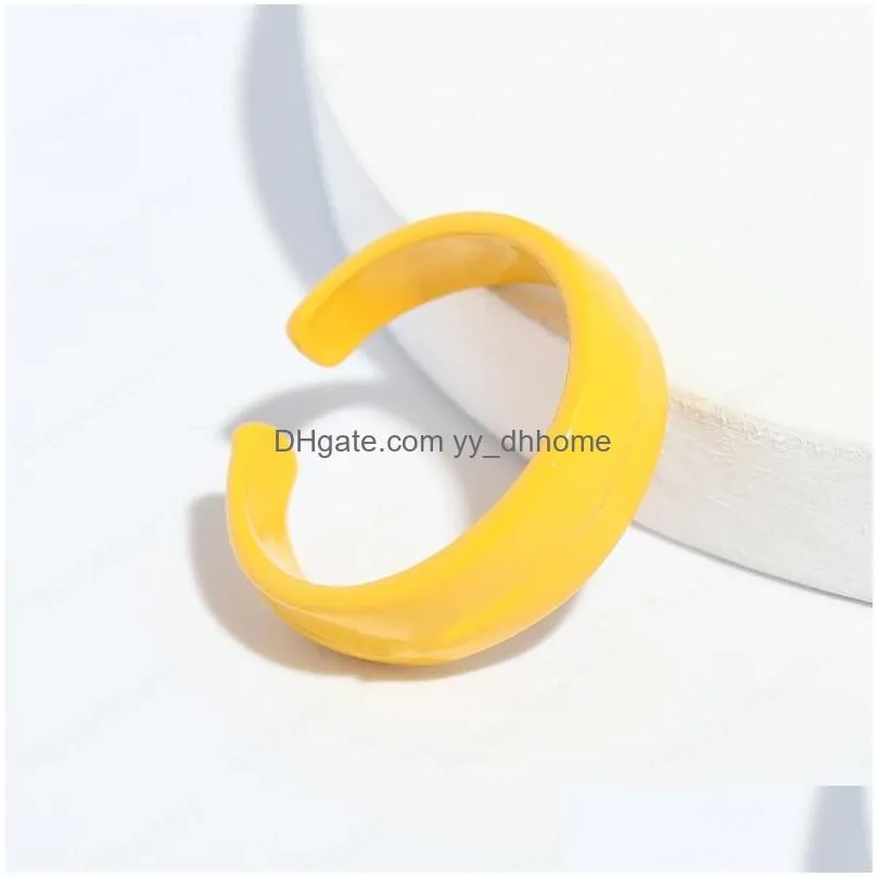 korean summer fashion colorful metal geometric round ring irregular open rings for women party wedding jewelry