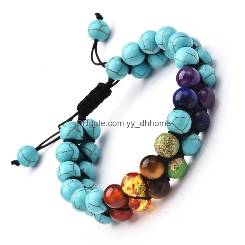  multicolor 8mm stone beaded bracelet 5 styles double layers natural volcanic rocks stone yoga braclets jewelry accessories gift