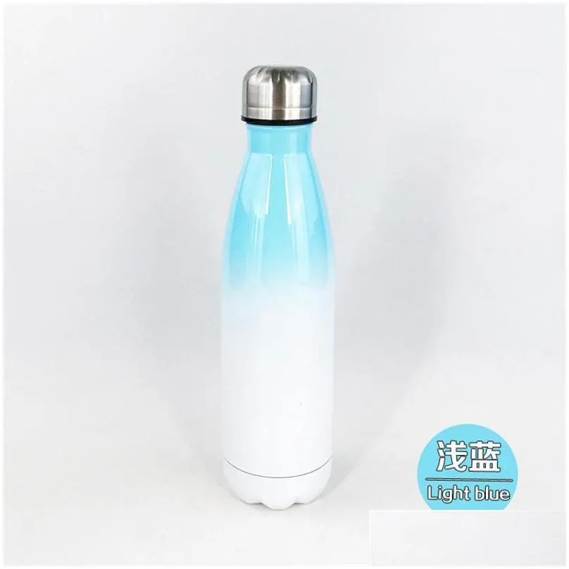 diy sublimation 17oz cola bottle gradient color 500ml stainless steel cola water bottles double walled insulated flasks 68 m2