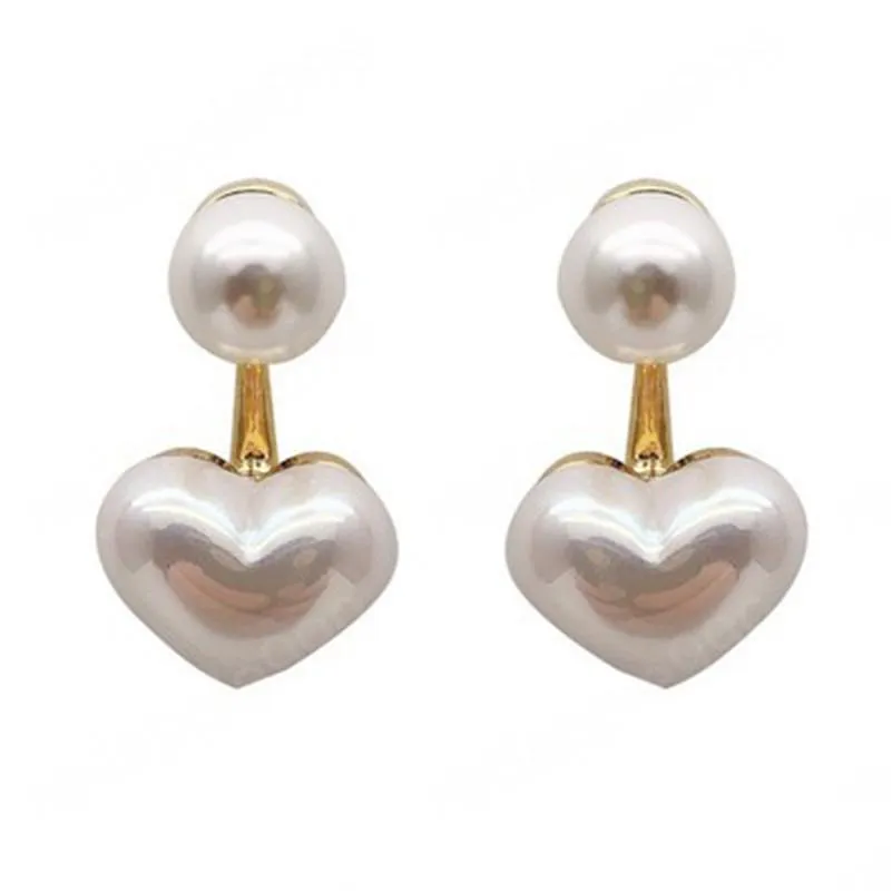 simulated pearl earring heart shape pearls pendant earrings lady style dangle earring party jewelry for women