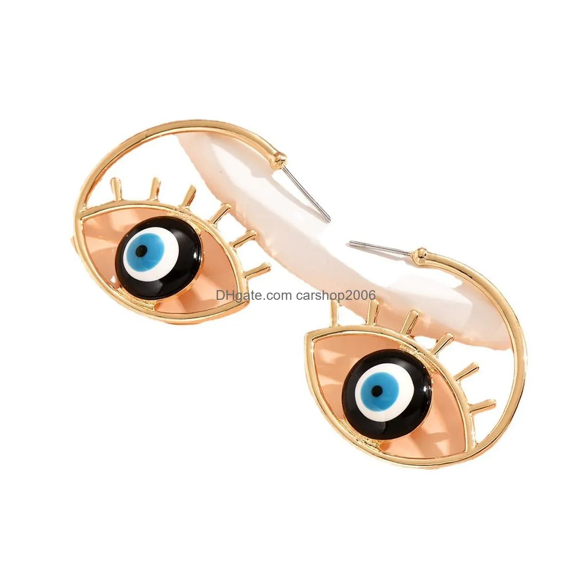 fashion jewelry dangle cshape evil eye earrings for women blue eye stud earrings