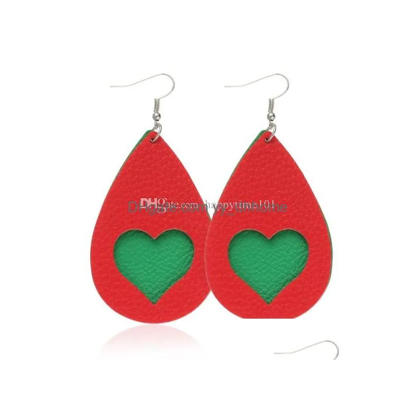 13 styles fashion heart leather earring for women girls statement jewelry lightweight teardrop dangle earrings valentines day gift