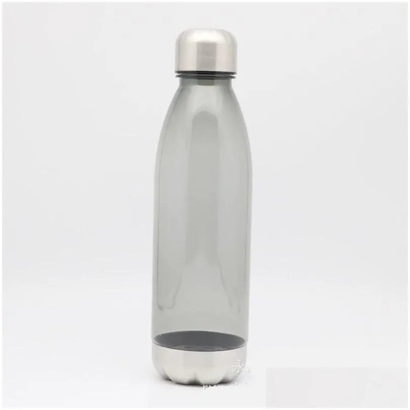 750ml sport water bottles cola bottle shape tritan non toxic plastic reusable flask with stainless steel leak proof twist off ca 42 g2