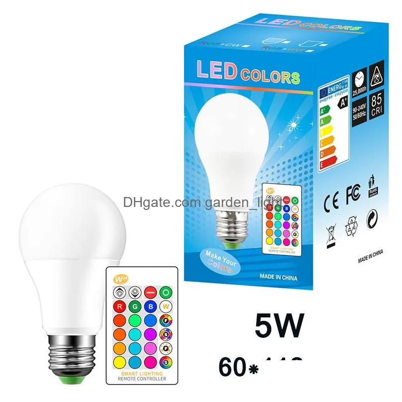 dimmable led bulb 3w 5w 10w b22 e27 led light bulb hight brightness 980lm white rgb bulb 220 270 angle with remote control