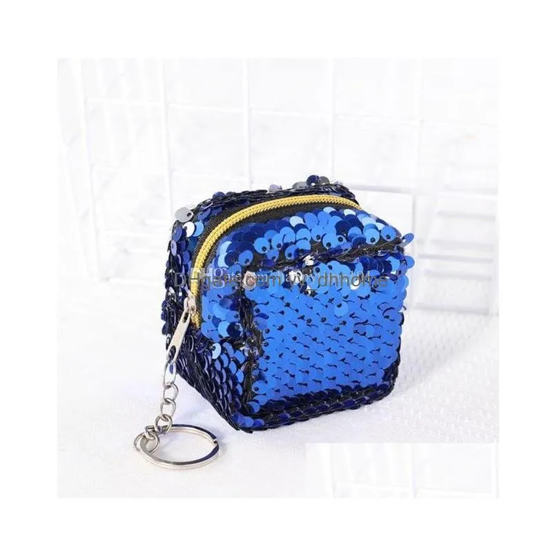 8 styles sequin coin purses luxury bling magic sequins mini wallets for girl party favors for coins keys candy wallet bag accessory