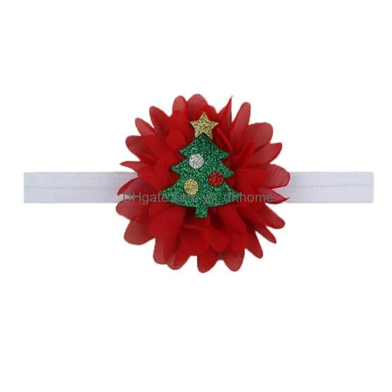 ins 2020 christmas born headbands chiffon flower baby headbands girls headband cartoon kids headband baby girl head bands