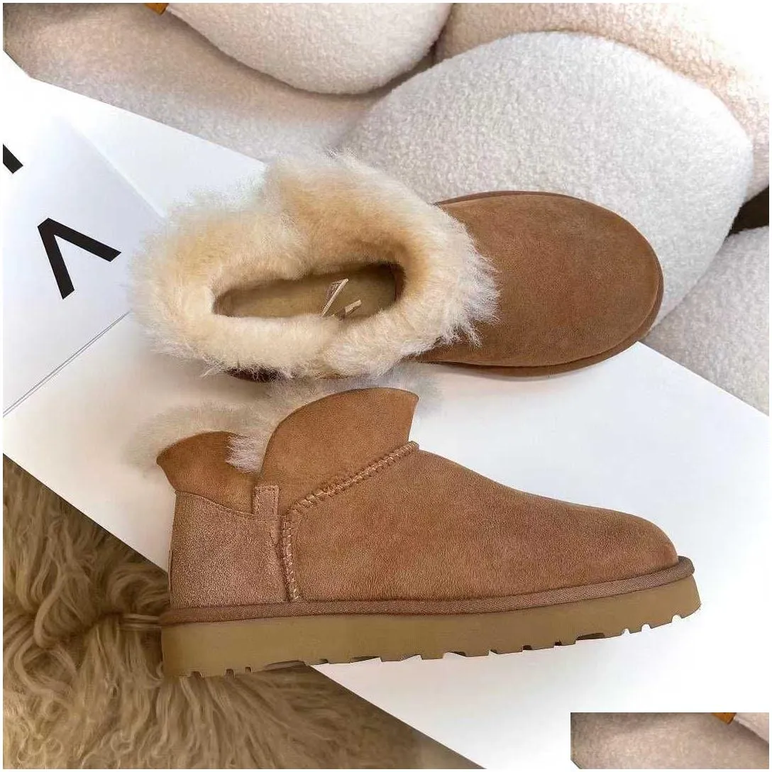 winter classic australia tasman mini boots platform snow boot button matte fur suede sheepskin wool blend comfort fall designer ankle booties tazz