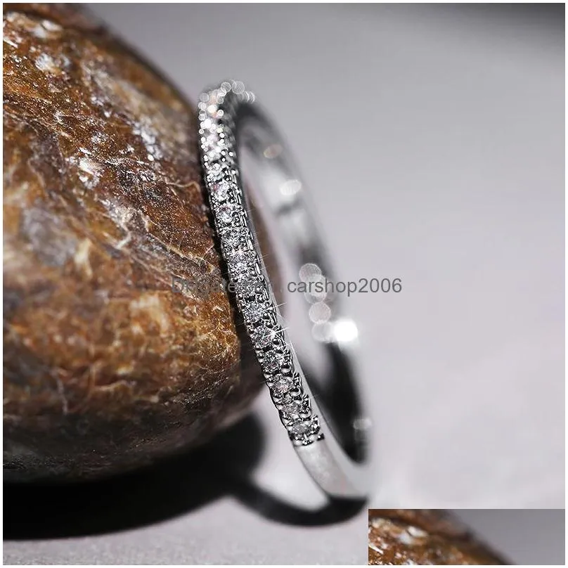 fashion jewelry women simple ring zircon finger ring