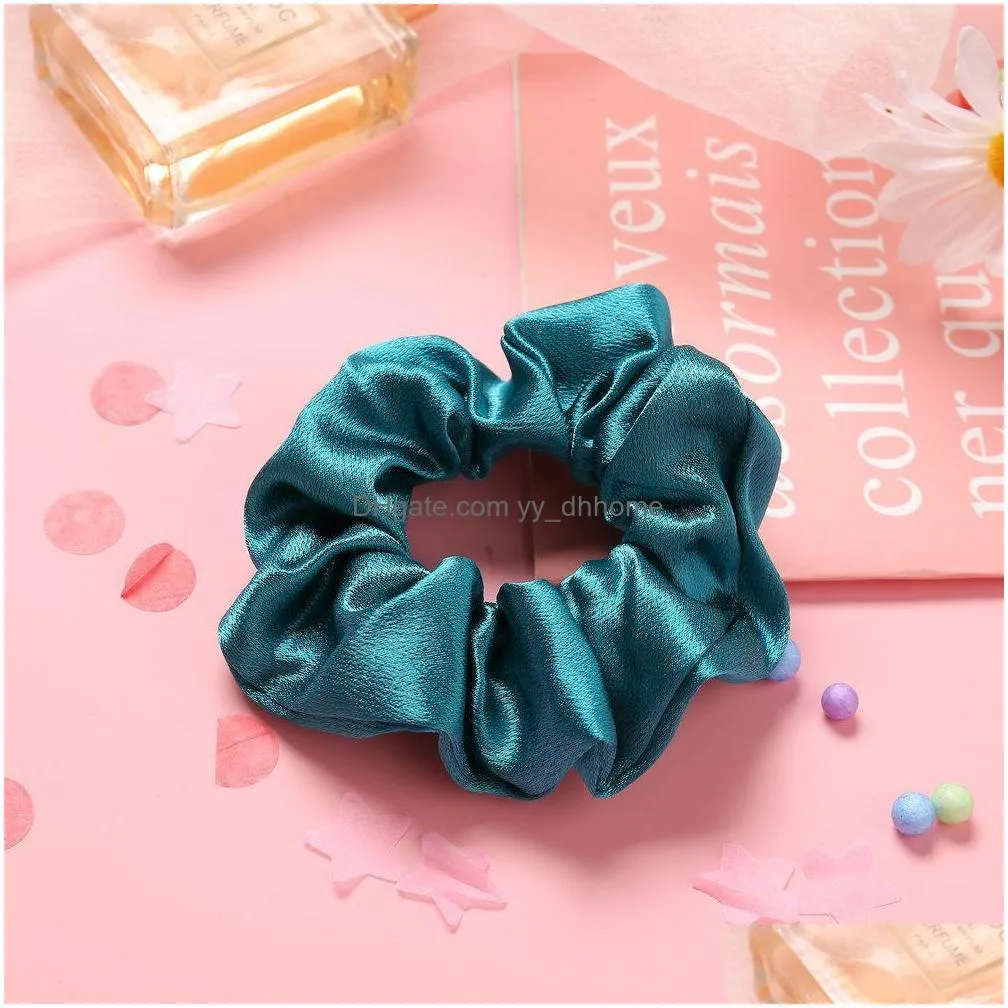 50pcs lady girl hair scrunchy ring elastic hair bands large intestine sports dance scrunchie soft hairband