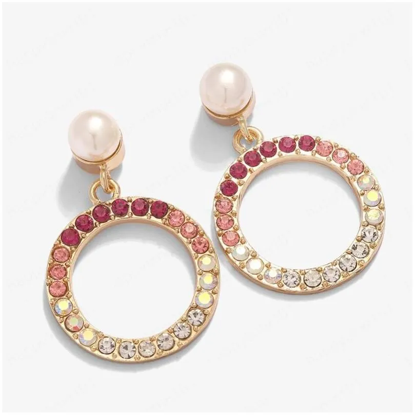 fashion geometric round diamond dangle earring for women crystal statement earrings jewelry bijoux party gifts