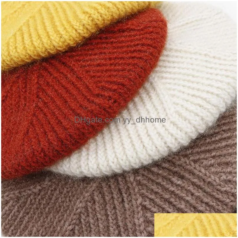 womens knitting winter berets luxury elegant cotton beret hollow out decorative hand hooked autumn ladies hat