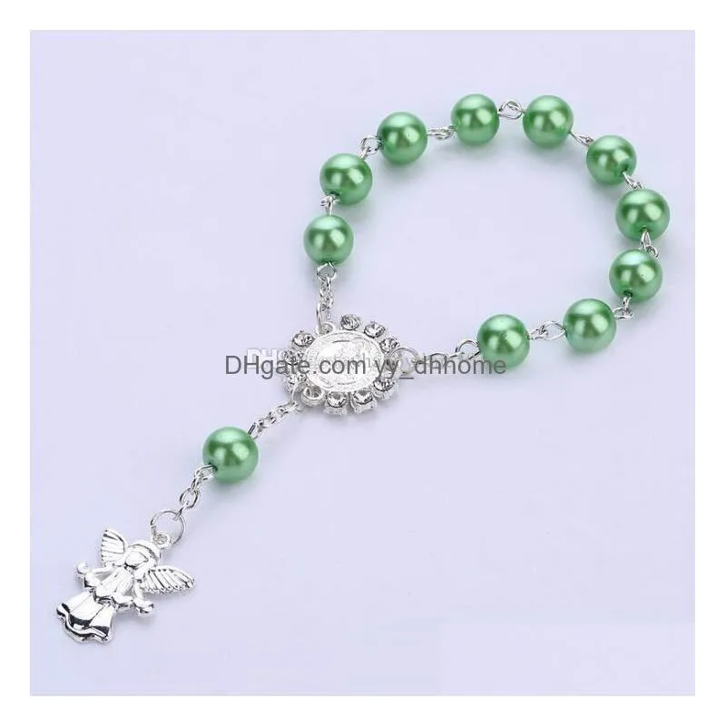 beaded bracelet christian religion wedding gift for guest infant baptism supplies rosary bracelet charm bracelet religious jewelry