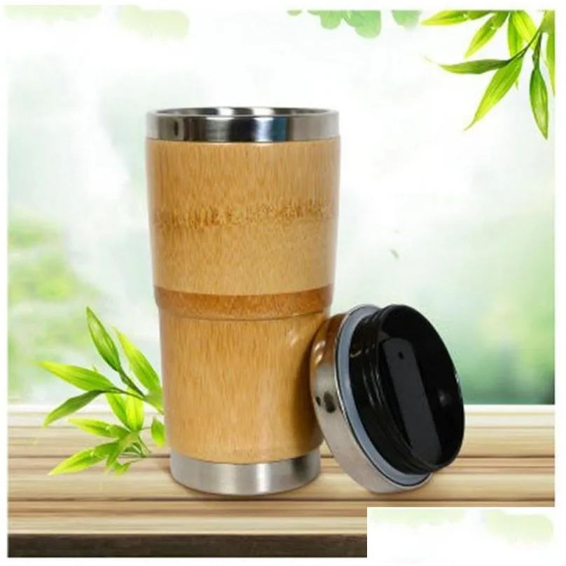 office bamboo water bottles and coffee cup with lid leak prevention cups made of bamboos multi function for man women use 26 8jfh1