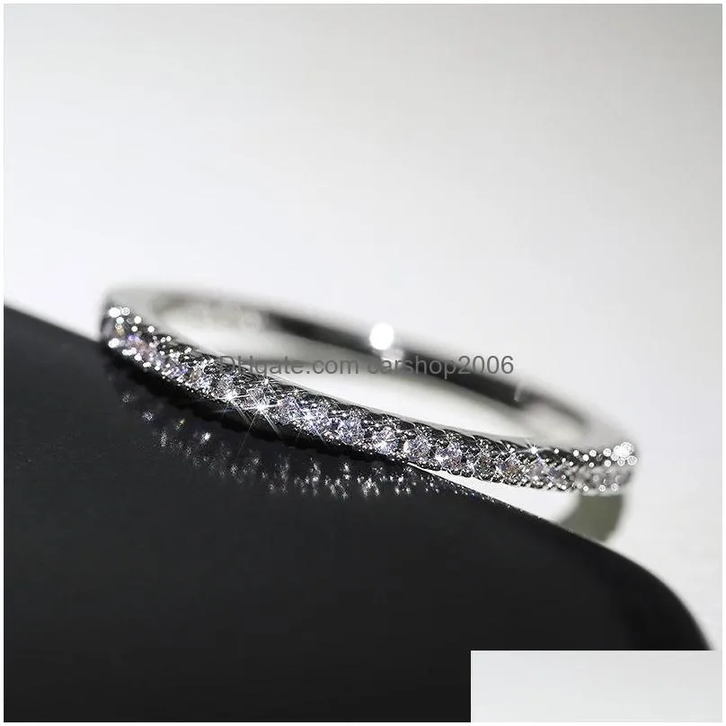 fashion jewelry women simple ring zircon finger ring