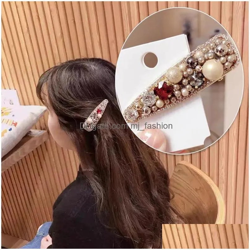 fashion jewelry colorful beads barrette hair clip bb barrette womens girls hairpin barrettes headwear