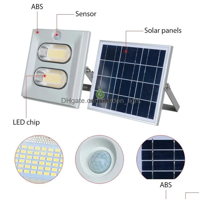 solar lamp led outdoor lighting 50w 100w 150w flood light waterproof ip67 garden lights with remote control