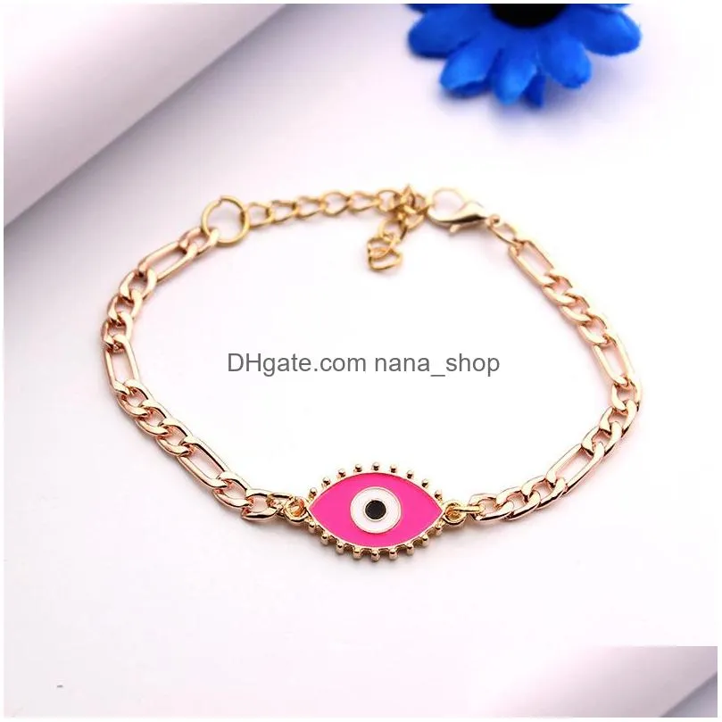 fashion jewelry turkish symbol evil eye bracelet figaro chain bracelets