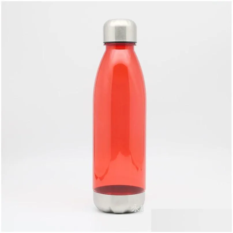 750ml sport water bottles cola bottle shape tritan non toxic plastic reusable flask with stainless steel leak proof twist off ca 42 g2