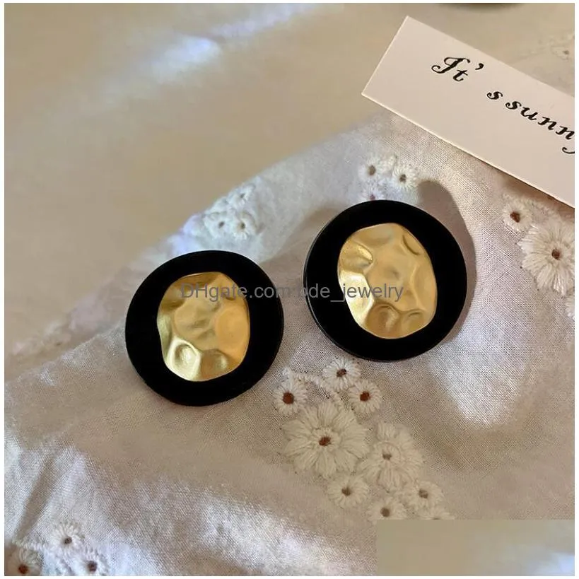 fashion jewelry s925 silver post stud earrings irregular geometric round earrings