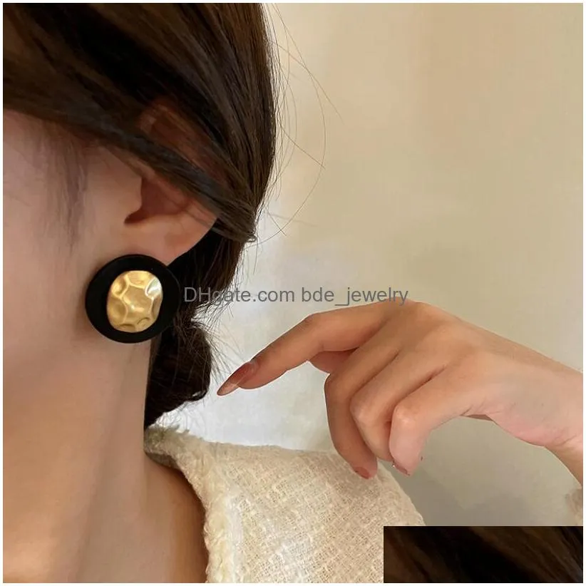 fashion jewelry s925 silver post stud earrings irregular geometric round earrings