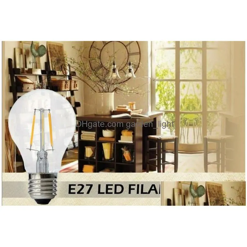 e27 led filament light a60 a19 a60 bulbs e27 b22 8w 6w 4w 2w 360 angle led lights edison lamp ac85265v ce rohs