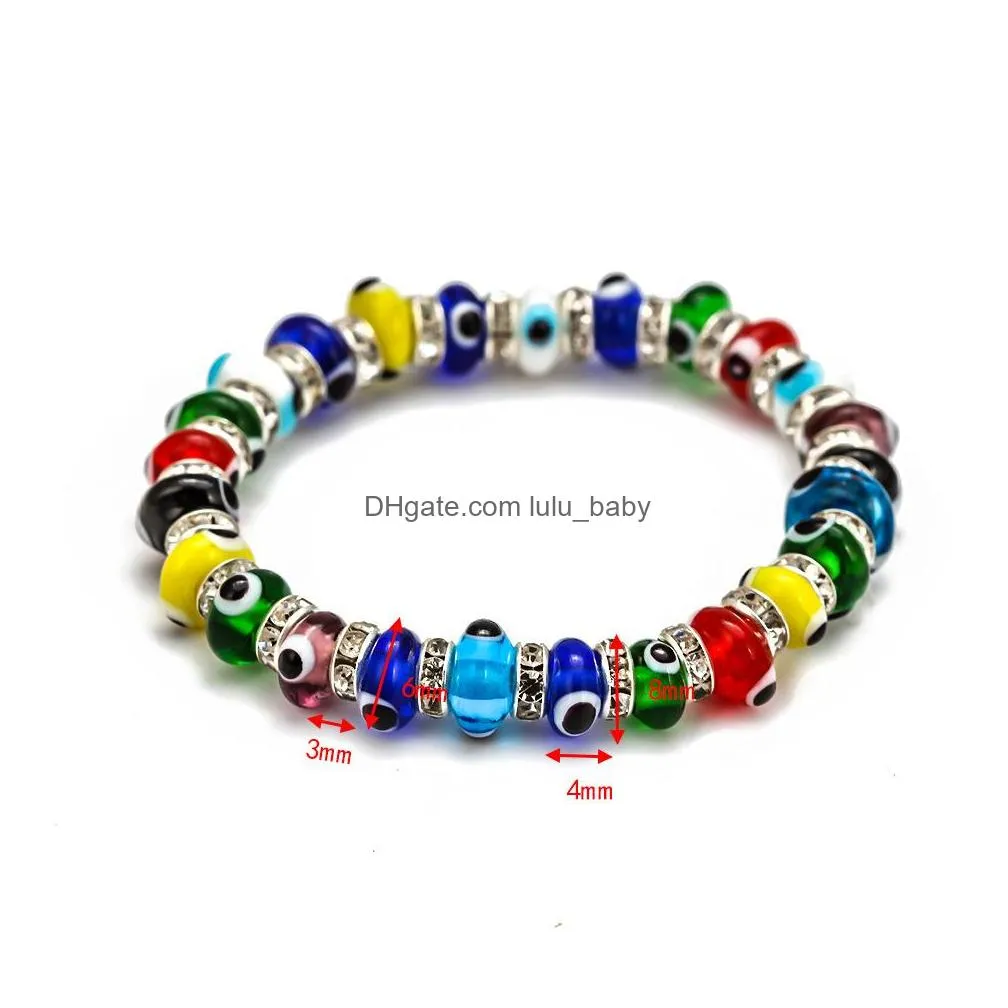 fashion jewelry colorful evil eye bracelet blue eyes elastic beaded bracelets