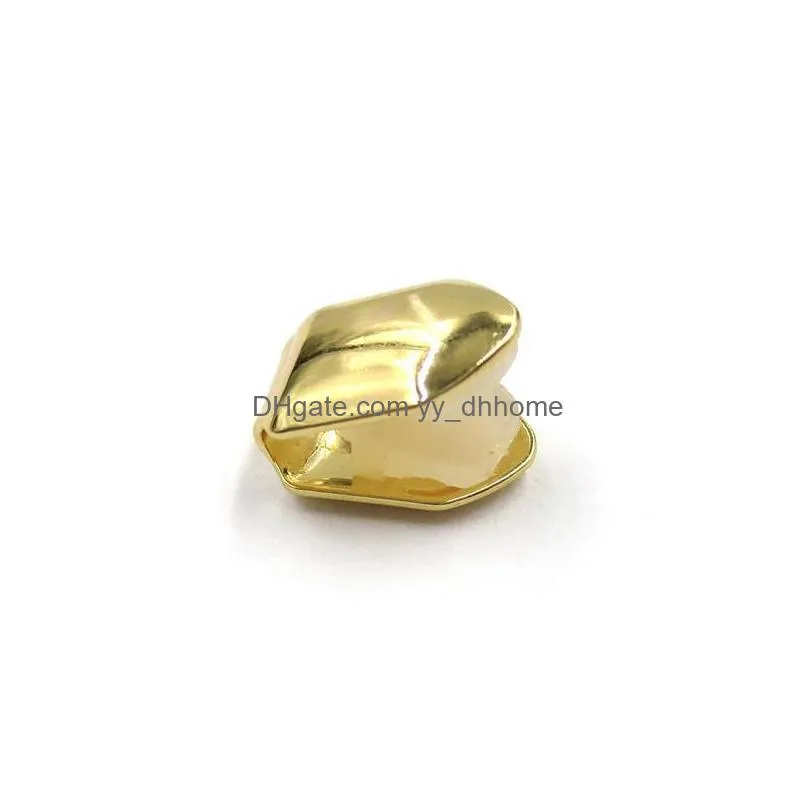 high quality hip hop gold silver plated single copper tooth cap rap singer fashion men women jewelry teeth braces grillz party