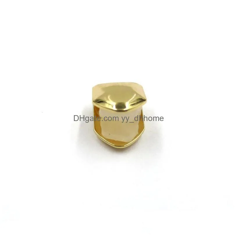 high quality hip hop gold silver plated single copper tooth cap rap singer fashion men women jewelry teeth braces grillz party