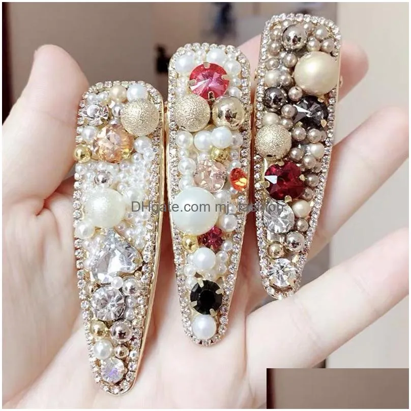 fashion jewelry colorful beads barrette hair clip bb barrette womens girls hairpin barrettes headwear