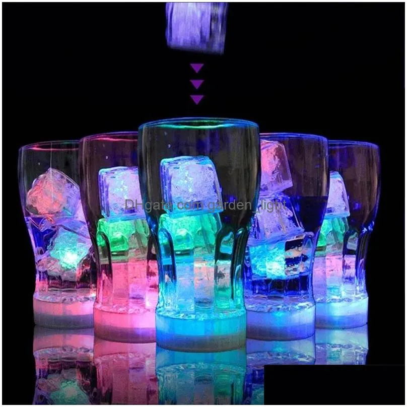 mini led party lights square color changing ice cubes glowing blinking flashing novelty night supply bulb for wedding bars drinks