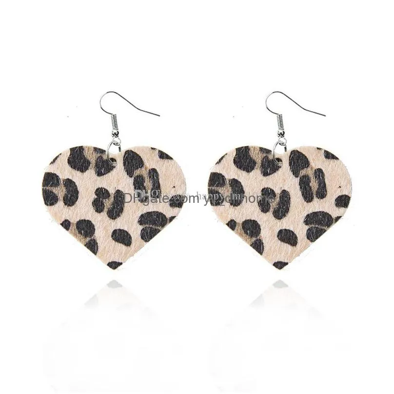 high quality leopard pu leather earrings drop set for women earrings statement dangle hook earrings jewelry 15 styles for choose